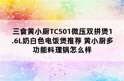 三食黄小厨TC501微压双拼煲1.6L奶白色电饭煲推荐 黄小厨多功能料理锅怎么样